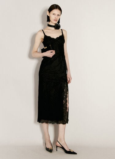Dolce & Gabbana レーススリップドレス  ブラック dol0256003
