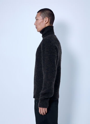LN-CC® - Entire Studios: Knit Zip Turtleneck - Dark Brown Entire Studios Knit Zip Turtleneck Dark Brown ent0166001