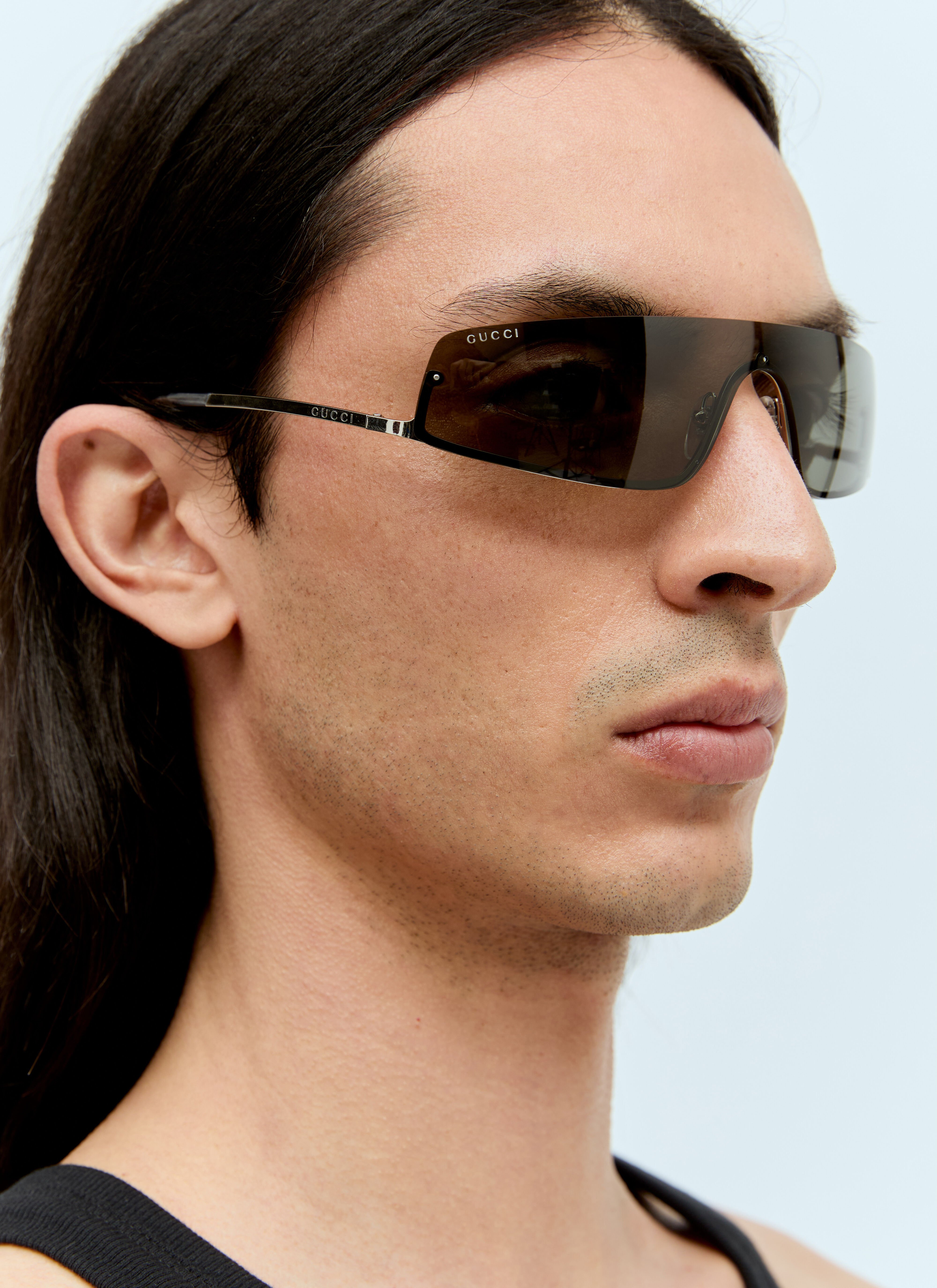 Balenciaga Mask-Shaped Frame Sunglasses Black bcs0356001