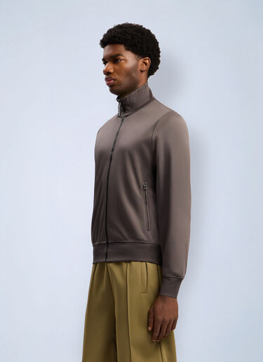 Back Curved Logo Track Jacket Palm Angels Back Curved Logo Track Jacket Grey pma0162055