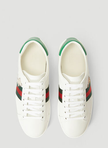 Gucci Embroidered Ace Sneakers White guc0241085