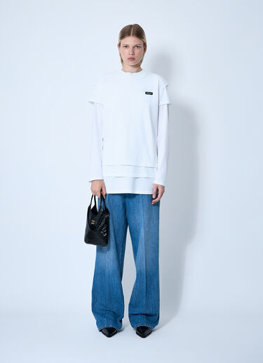 Miu Miu Set Of Three Logo Motif T-Shirts White miu0361001