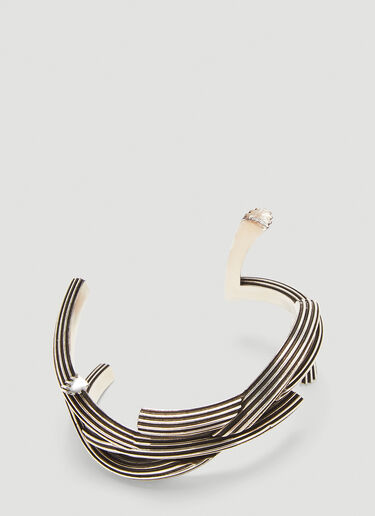 Monogram Cuff Bracelet Saint Laurent Monogram Cuff Bracelet Silver sla0240037