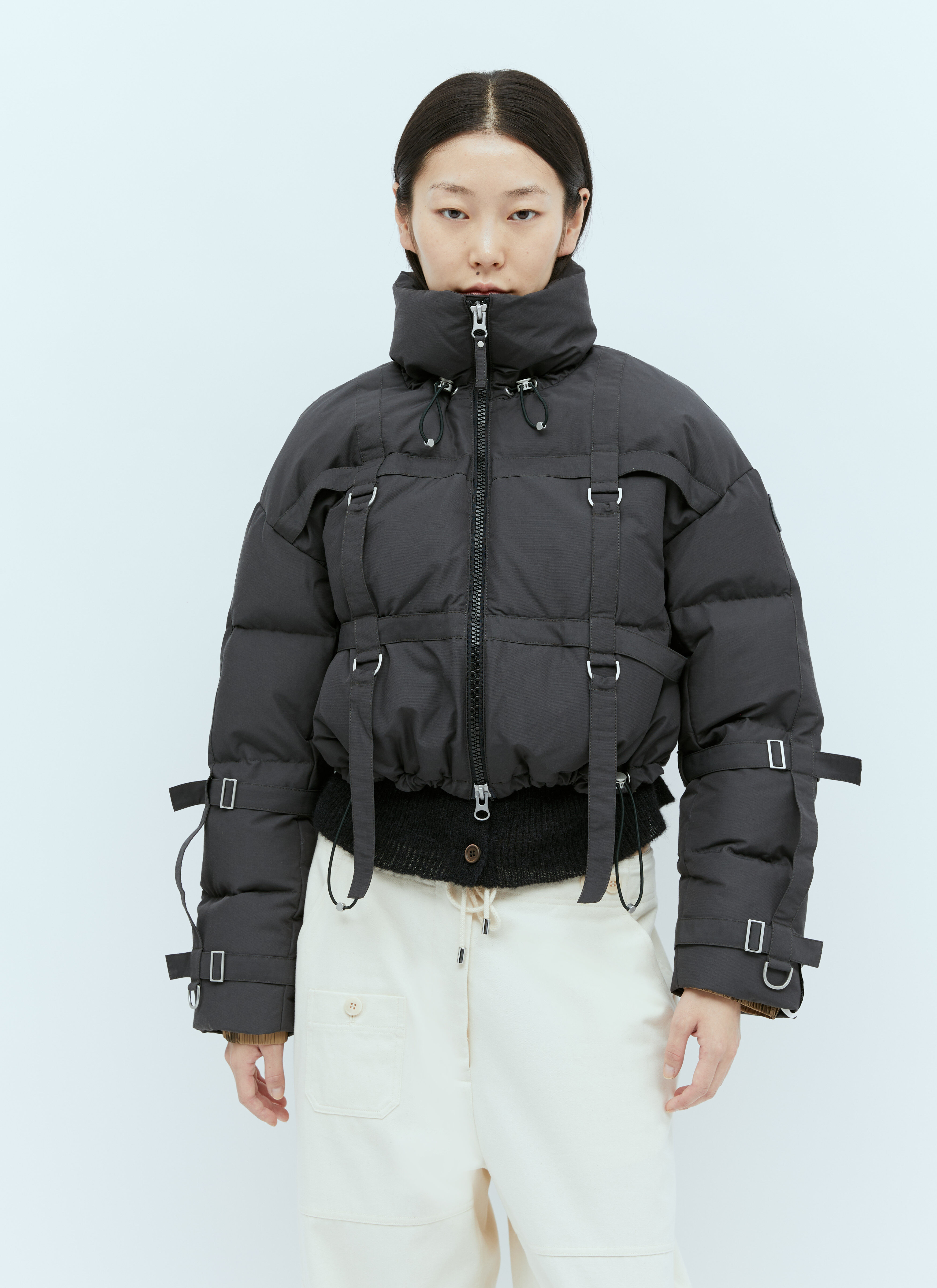 Canada Goose X Rokh Strap Cropped Puffer Down Jacket in Grey LN CC