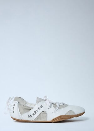 Acne Studios Leather Lace-Up Sneakers White acn0162026