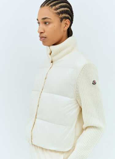 Moncler Zip-Up Padded Cardigan Cream mon0259034