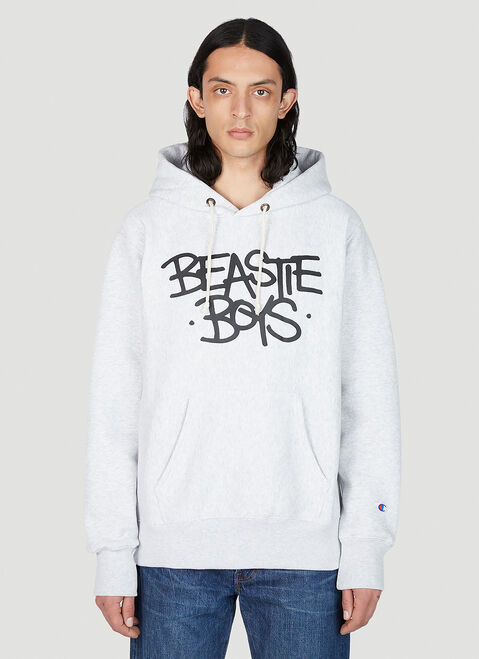 Champion x Beastie Boys Graphic Print Hooded Sweatshirt Grey cha0152001