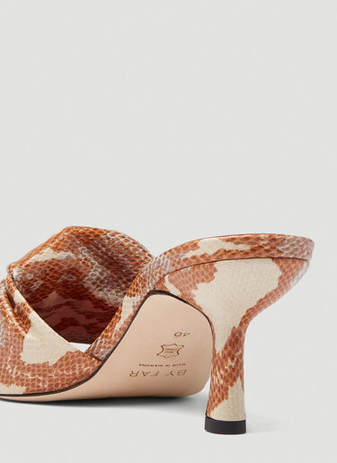 BY FAR Lana Snake-Print Heeled Mules Brown byf0245027