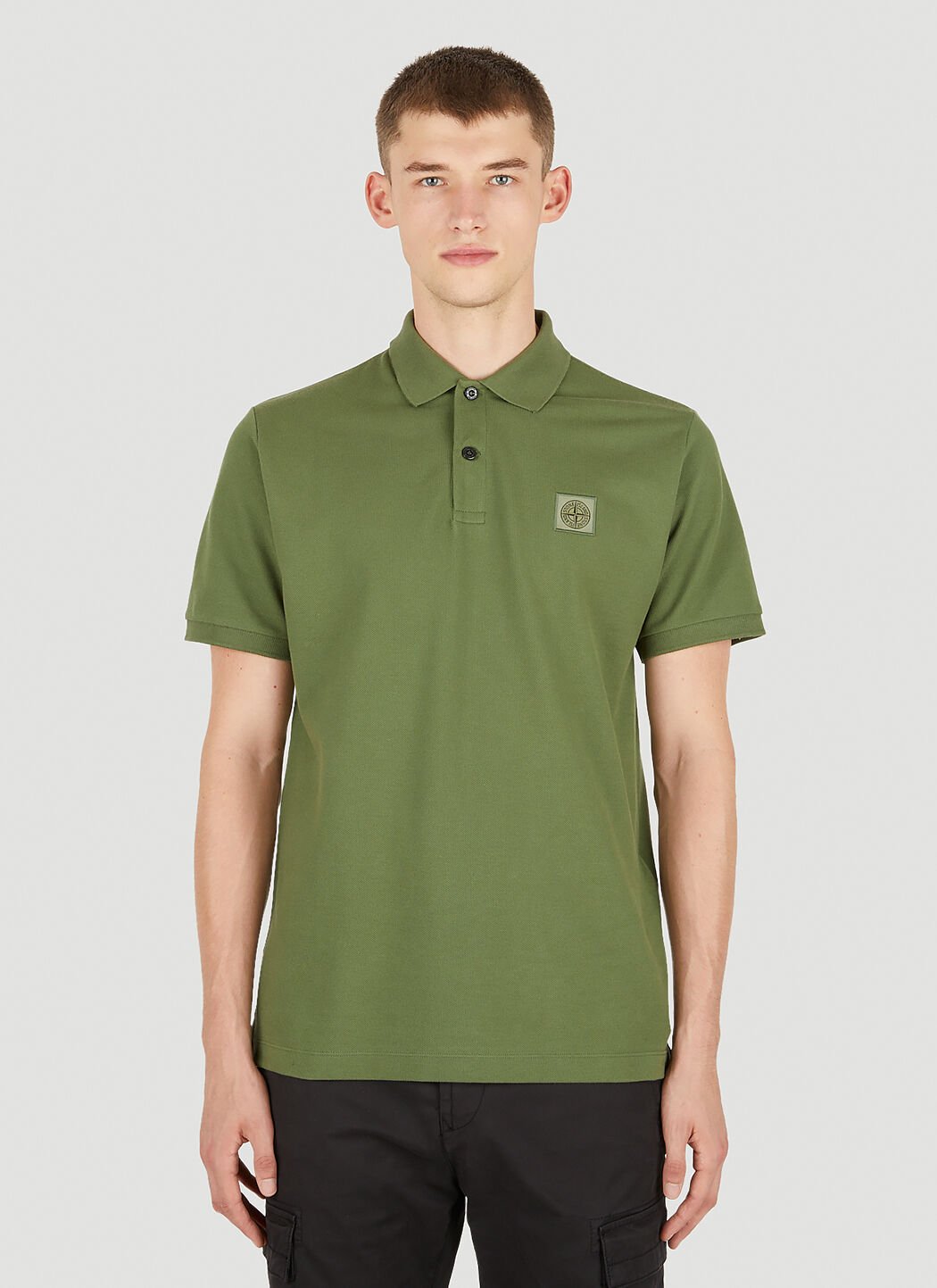 Stone island green best sale polo shirt