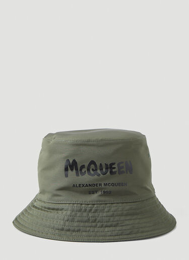 Alexander McQueen Graffiti Bucket Hat Khaki amq0147079
