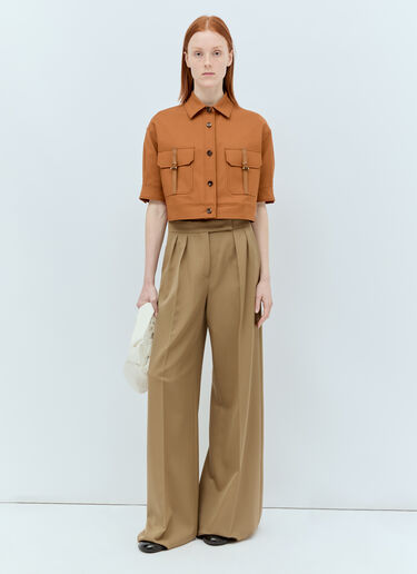 Max Mara Wool Tailored Pants Brown max0255019