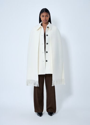 TOTEME Fringe Cape Coat White tot0263001