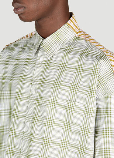 Marni Contrast Checks Poplin Shirt Green mni0153002
