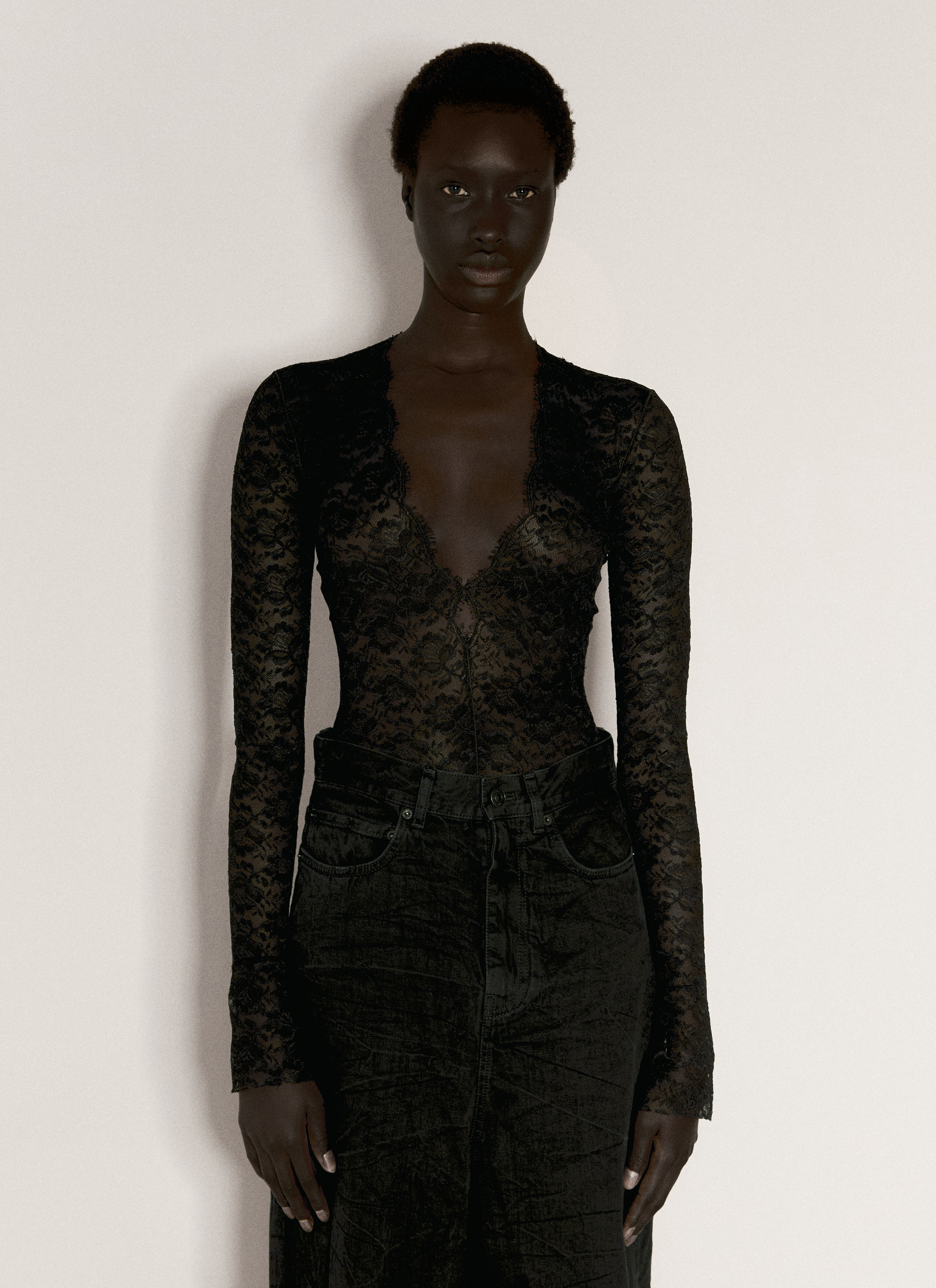 Jean Paul Gaultier V-Neck Body Top 그린 jpg0256007