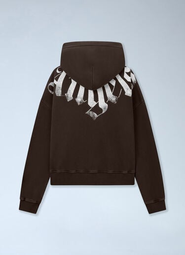 Palm Angels Big Neck Logo Zip Loose Hoodie Brown pma0166282