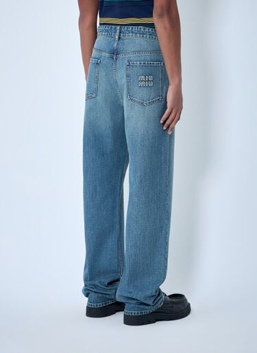 Miu Miu Wide-Leg Denim Jeans Blue miu0164012