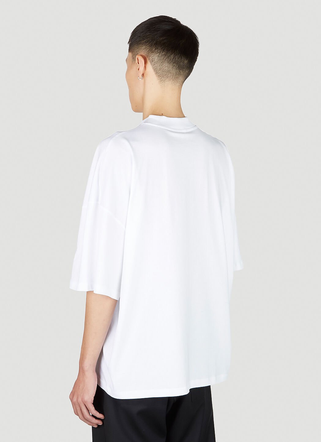 Jil Sander Mock Neck T-Shirt in White | LN-CC