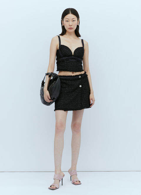 Gucci Medusa Tweed Mini Skirt Black guc0253265