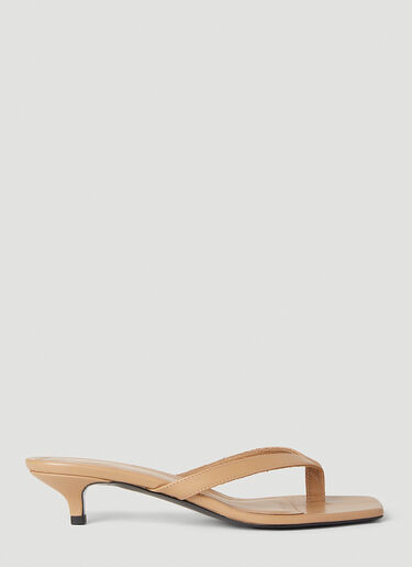 TOTEME Flip-Flop Heeled Sandals Beige tot0252021