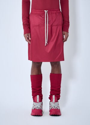 Moncler x Rick Owens Drawstring Midi Kilt Shorts Red mcs0363012