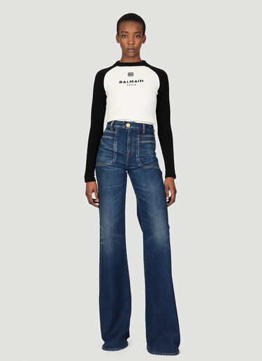 徽标印花针织衫 Balmain 徽标印花针织衫 白色 bln0253006