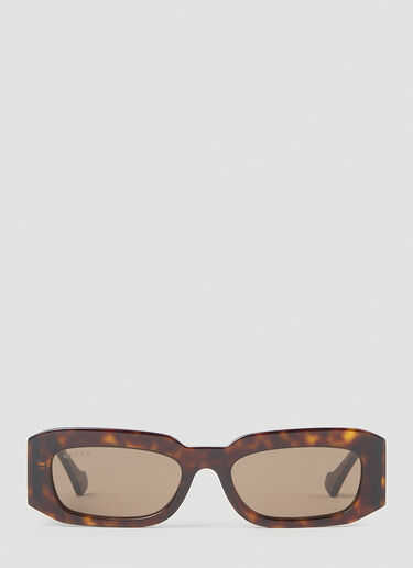 Gucci 矩形太阳镜 棕色 gus0154008