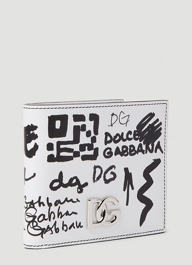 Dolce & Gabbana DG 스크리블 바이폴드 지갑 화이트 dol0150026