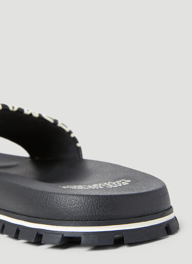 Marc Jacobs 字母花押拖鞋 黑色 mcj0251020
