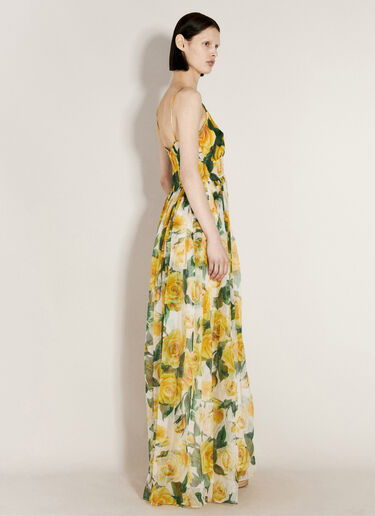 Dolce & Gabbana Silk Chiffon Maxi Dress Yellow dol0255013