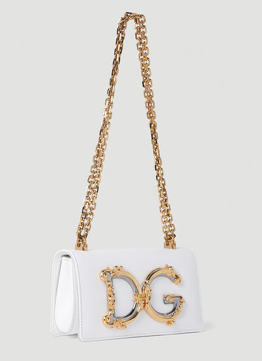Dolce & Gabbana DG 걸스 바로크 폰 파우치 화이트 dol0251035