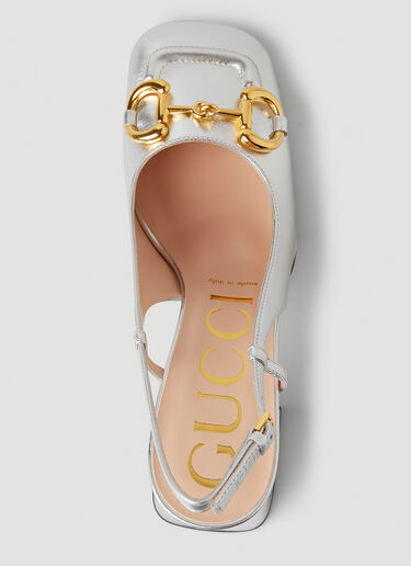 Gucci Baby 75 Slingback Heels Silver guc0247128