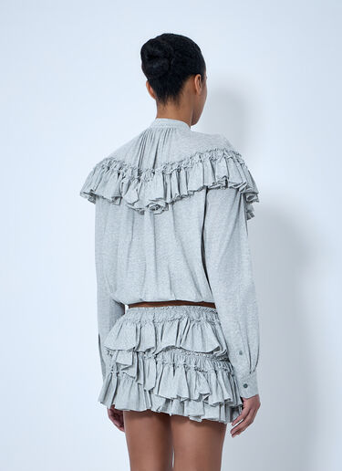 Dries Van Noten Ruffled Cotton Jersey Shirt Grey dvn0264012