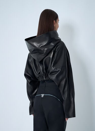 Hooded Leather Top Rick Owens Hooded Leather Top Black ric0262014