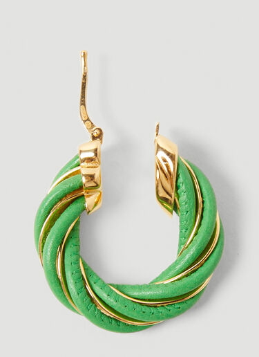 Bottega Veneta Twist Hoop Earrings Green bov0251124