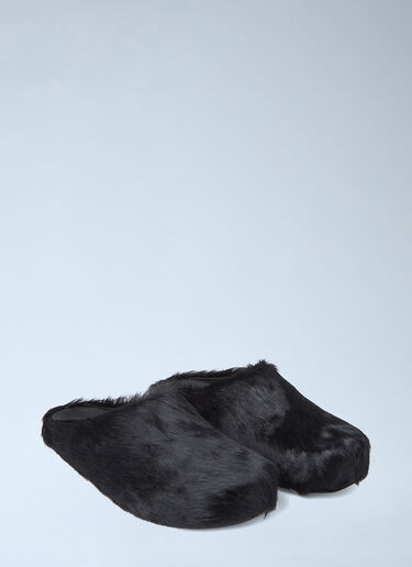 LN-CC® - Marni: Fussbett Long Haired Mules - Black Marni Fussbett Long Haired Mules Black mni0147018