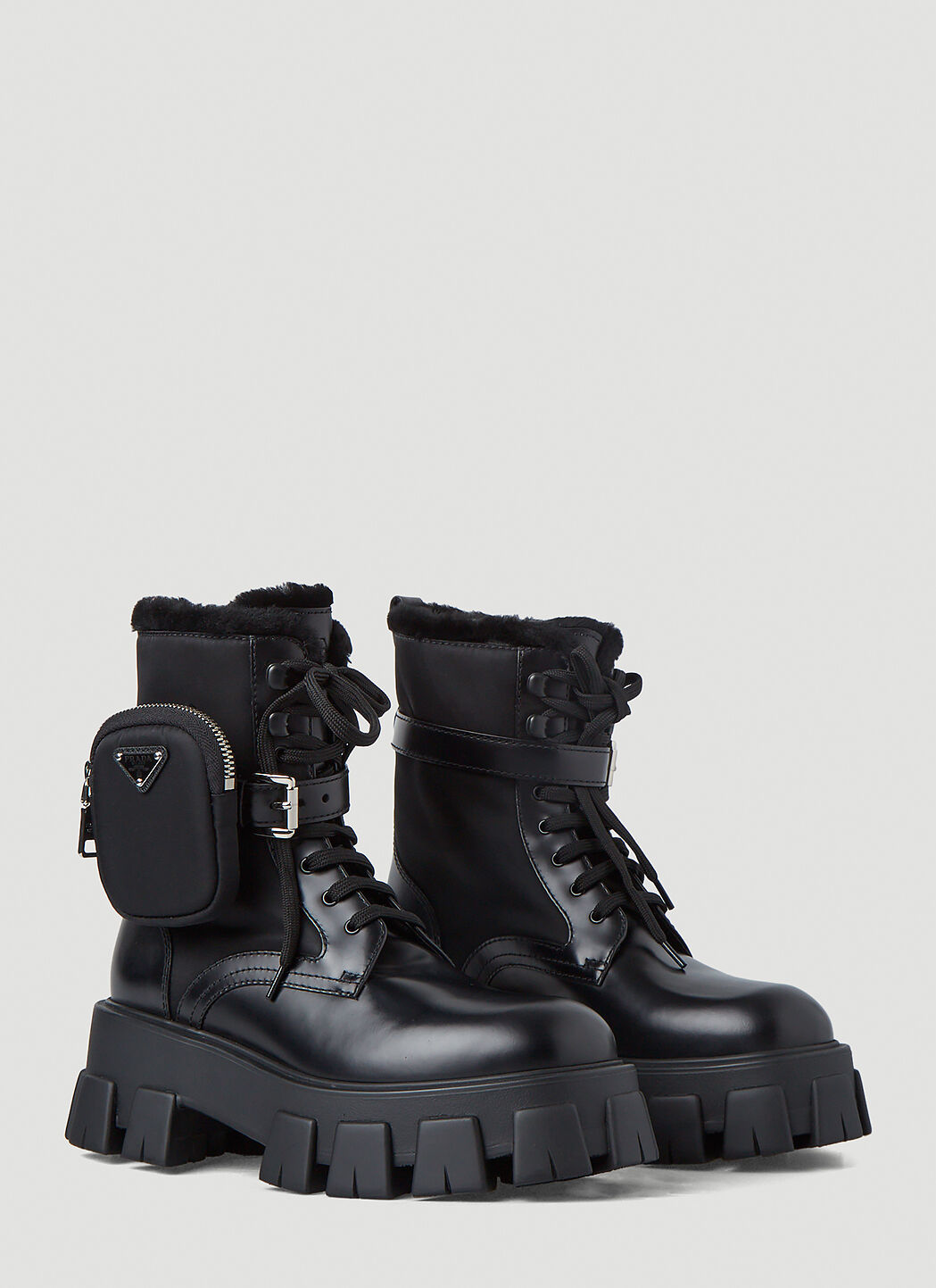 Prada combat boots sale top