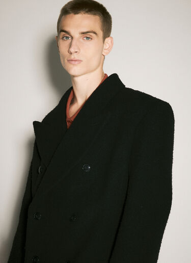 Martine Rose Double-Breasted Shirt Overcoat Black mtr0158007