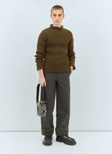 Burberry Fringed Wool Sweater Brown bur0158004