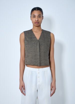 Our Legacy V-Neck Sleeveless Waistcoat Brown our0264033