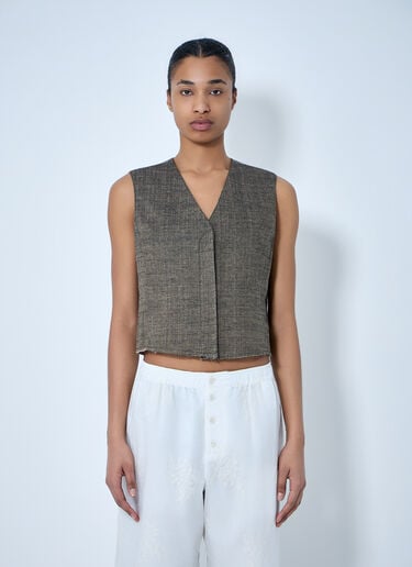Our Legacy V-Neck Sleeveless Waistcoat Brown our0264033