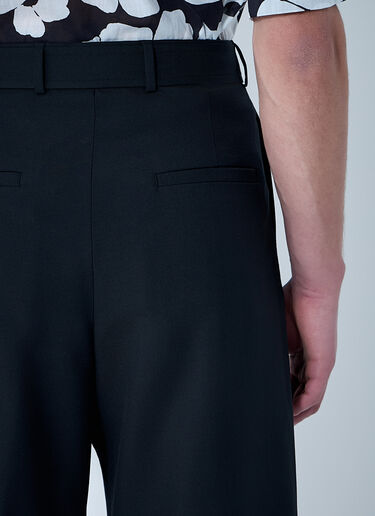 Dries Van Noten Pleated Wool Knee-Length Trousers Black dvn0163011