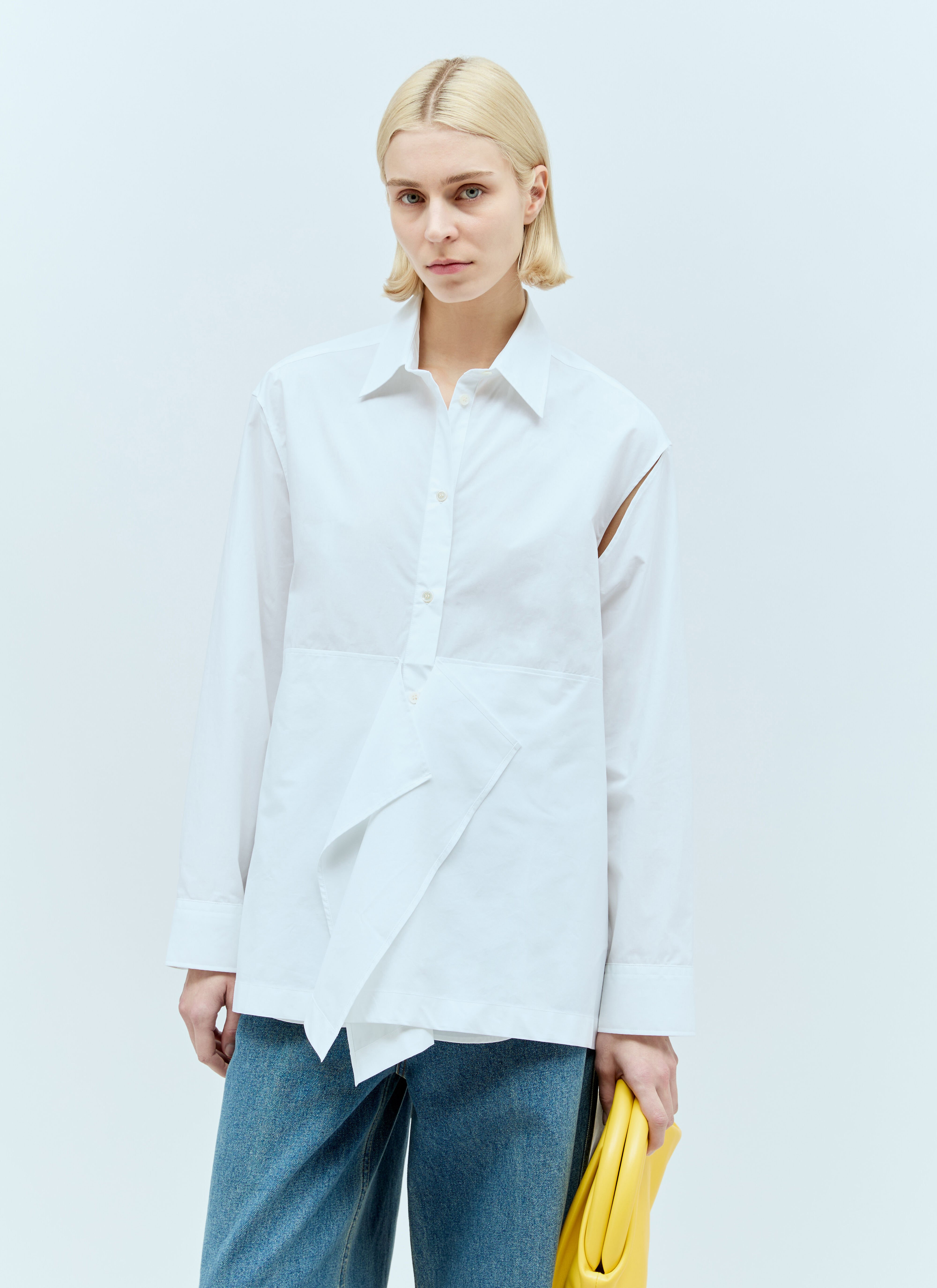 TOTEME Peplum Drape Shirt White tot0257032