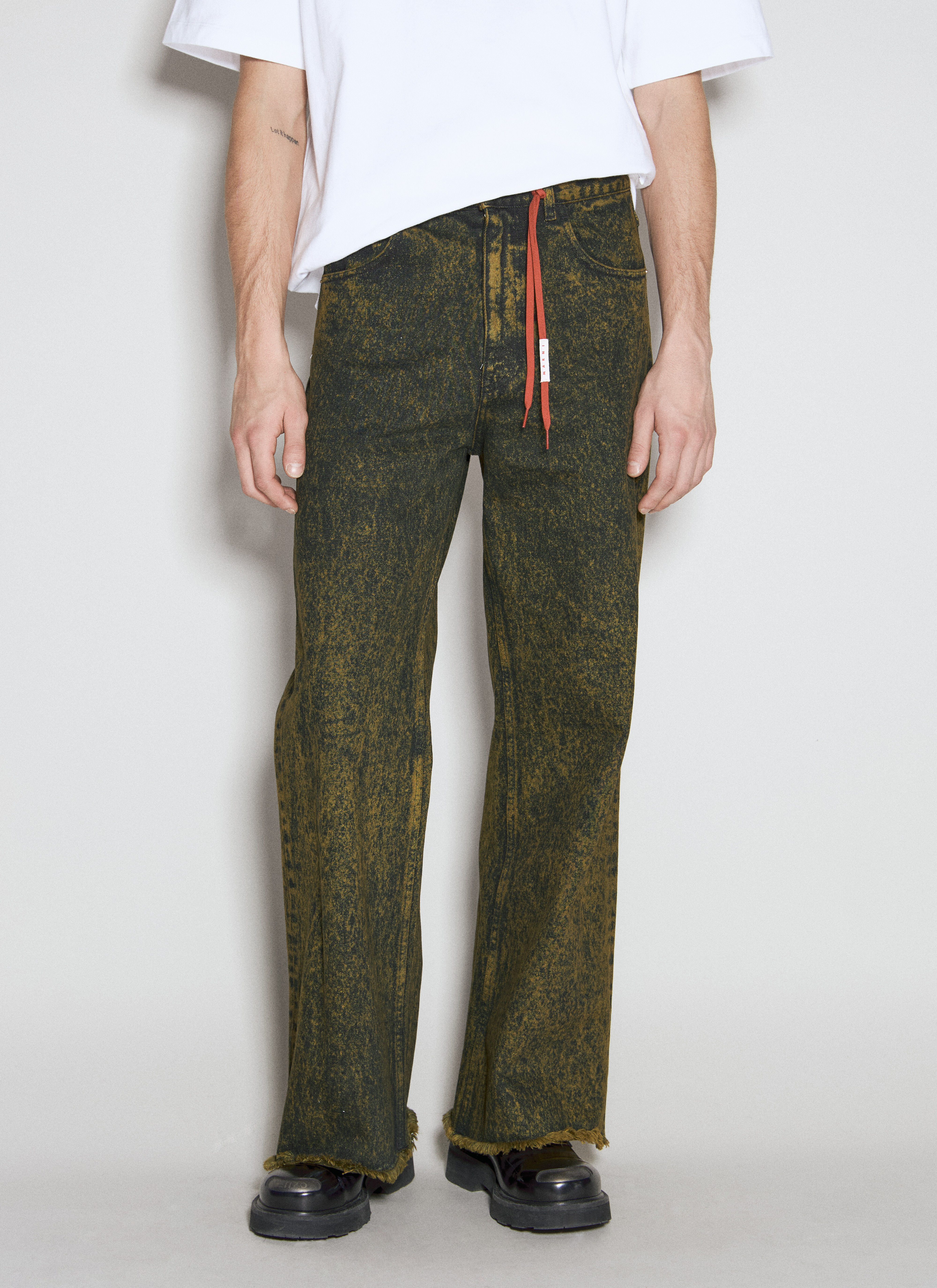 VETEMENTS Marble-Dyed Flared Jeans Red vet0156010