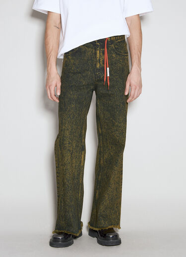 Marni Marble-Dyed Flared Jeans Green mni0155009