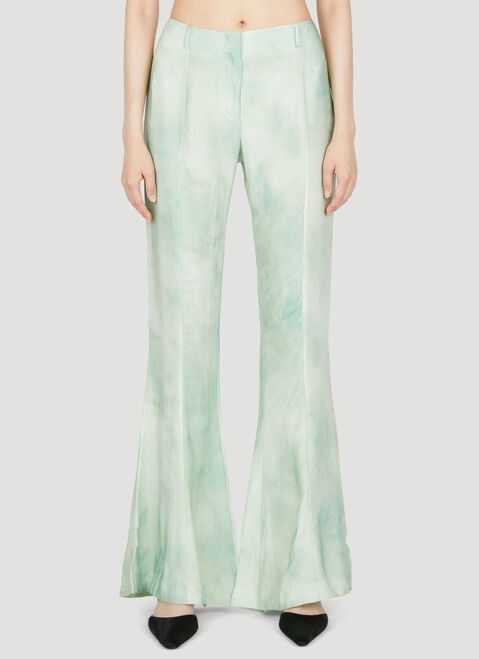 Acne Studios Marbel Print Flared Pants Burgundy acn0254009