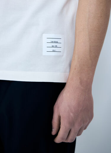 Thom Browne 撞色四杠 T 恤  白色 thb0160003