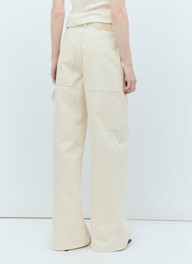 Max Mara Wide Leg Jeans Cream max0255024