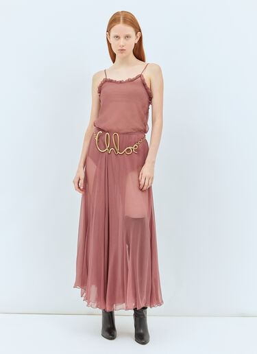 Chloé Flou Maxi Skirt Pink chl0258007