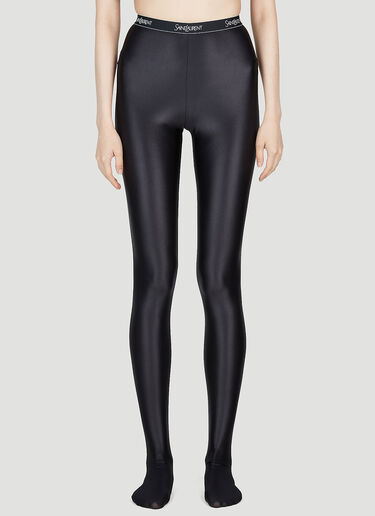 Saint Laurent High Shine Opaque Tights Black sla0253017