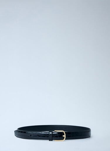 TOTEME Embossed Leather Belt Black tot0263065